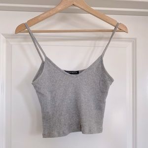 Brandy Melville Gray Ribbed Crop Cami